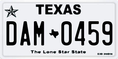 TX license plate DAM0459