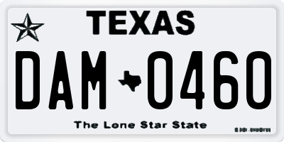 TX license plate DAM0460