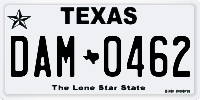 TX license plate DAM0462