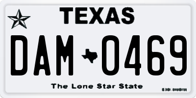 TX license plate DAM0469