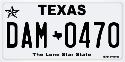 TX license plate DAM0470
