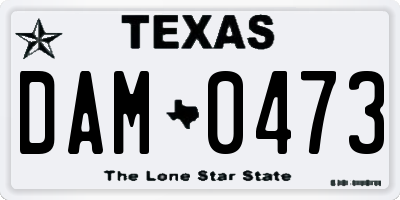 TX license plate DAM0473
