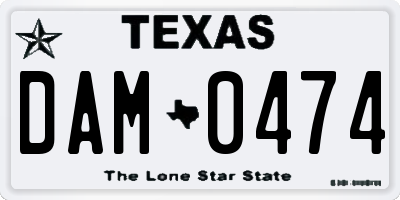 TX license plate DAM0474