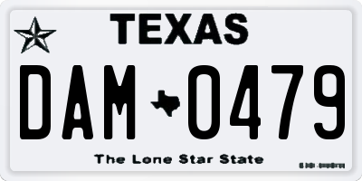 TX license plate DAM0479
