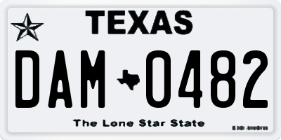 TX license plate DAM0482