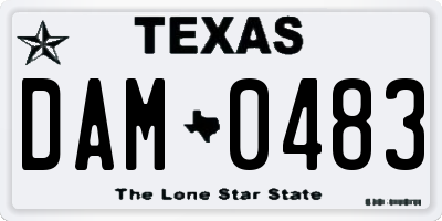 TX license plate DAM0483