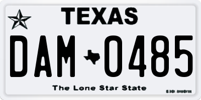 TX license plate DAM0485