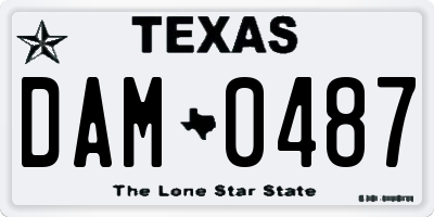 TX license plate DAM0487