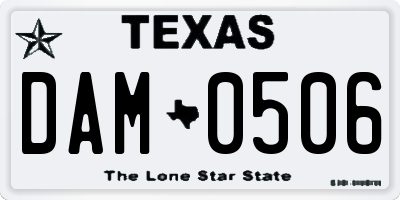 TX license plate DAM0506