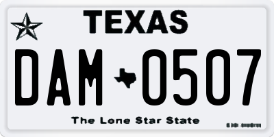 TX license plate DAM0507