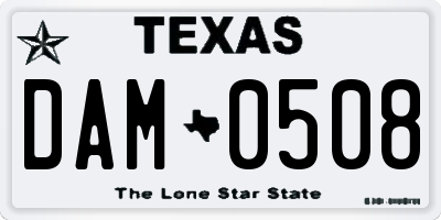 TX license plate DAM0508