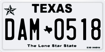 TX license plate DAM0518