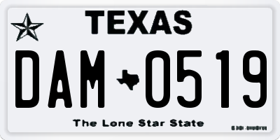 TX license plate DAM0519