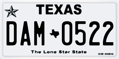 TX license plate DAM0522