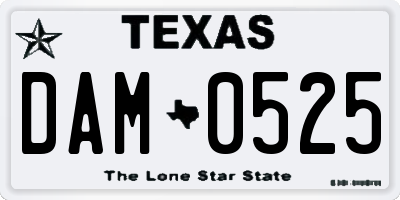 TX license plate DAM0525