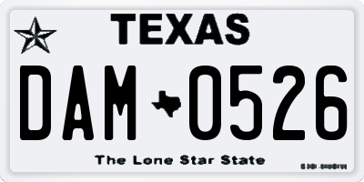 TX license plate DAM0526