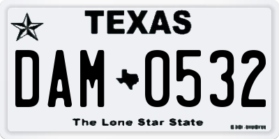 TX license plate DAM0532