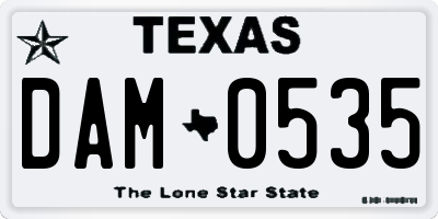 TX license plate DAM0535