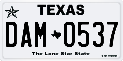 TX license plate DAM0537