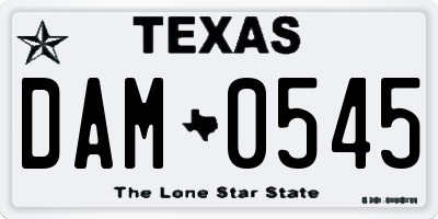 TX license plate DAM0545