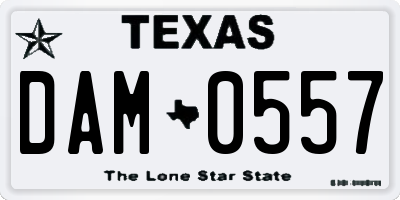 TX license plate DAM0557