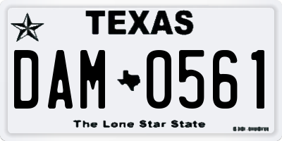 TX license plate DAM0561