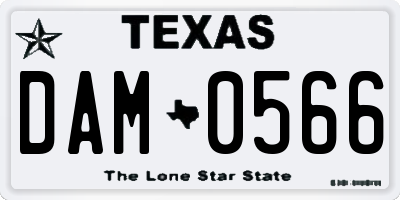 TX license plate DAM0566