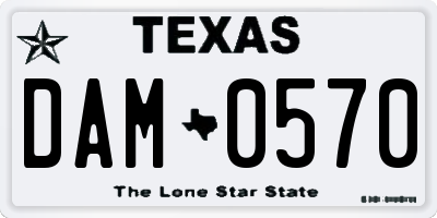 TX license plate DAM0570
