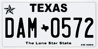 TX license plate DAM0572