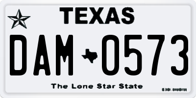 TX license plate DAM0573