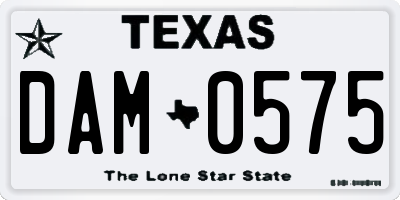 TX license plate DAM0575