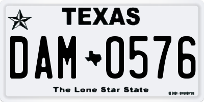 TX license plate DAM0576
