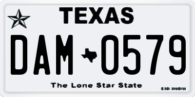 TX license plate DAM0579