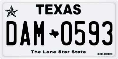 TX license plate DAM0593