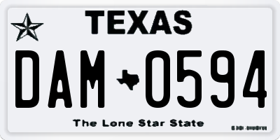 TX license plate DAM0594
