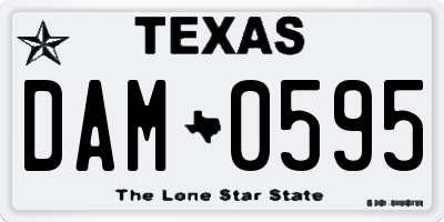 TX license plate DAM0595