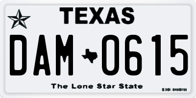 TX license plate DAM0615