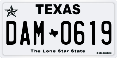 TX license plate DAM0619