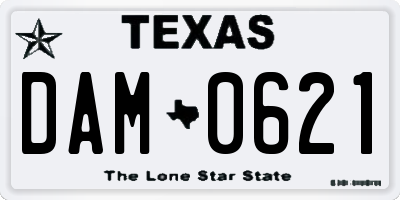 TX license plate DAM0621