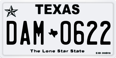 TX license plate DAM0622