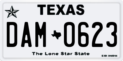 TX license plate DAM0623
