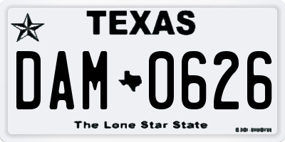 TX license plate DAM0626