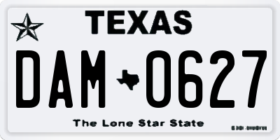 TX license plate DAM0627