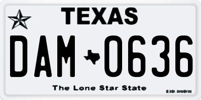 TX license plate DAM0636
