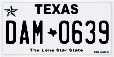 TX license plate DAM0639