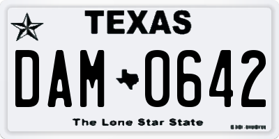 TX license plate DAM0642