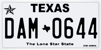 TX license plate DAM0644