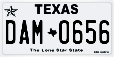 TX license plate DAM0656