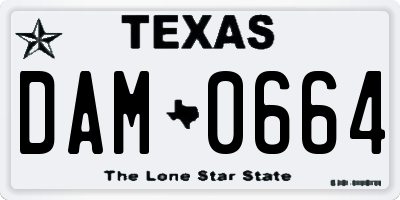 TX license plate DAM0664