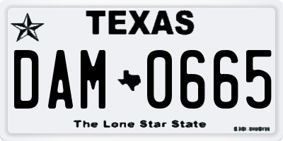 TX license plate DAM0665